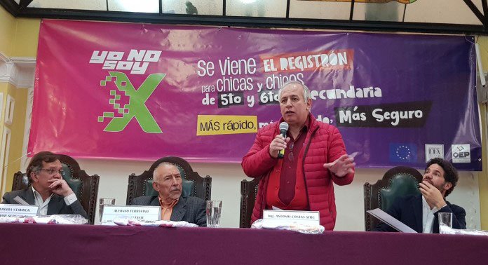 El OEP lanzó la campaña “Yo no soy X” para motivar el registro biométrico de más de 100 mil estudiantes de 5° y 6°de secundaria en Bolivia