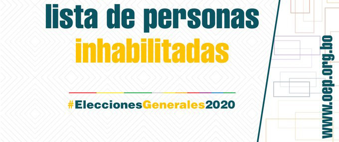 El TSE publica este domingo la lista de inhabilitados para votar en las Elecciones Generales 2020